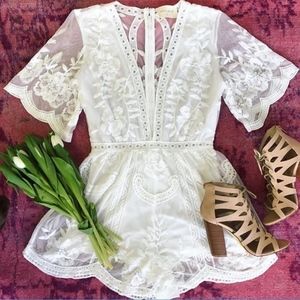 NWOT White Lace Romper